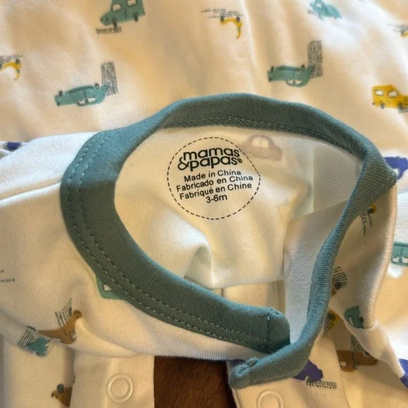 Like New Mamas & Papas Snap Close Automobile Onesie Footie